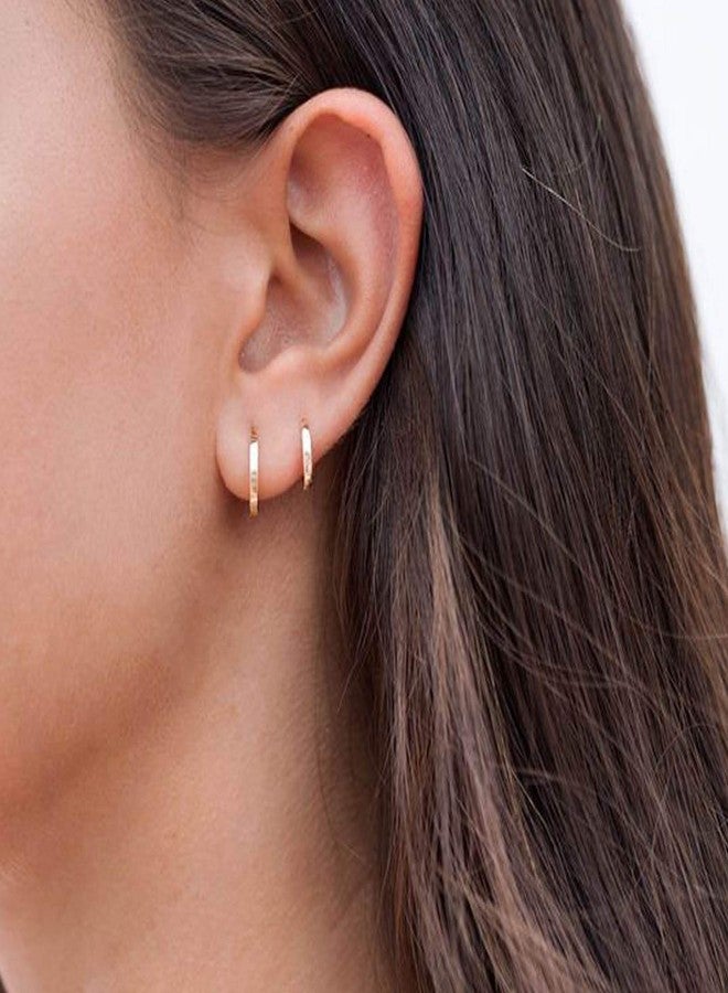 Gacimy Small 14K Gold Plated Huggie Hoop Earrings for Women, 14K Gold Plated Tiny Cartilage Earrings for Women, Yellow Color 10mm - Image 2